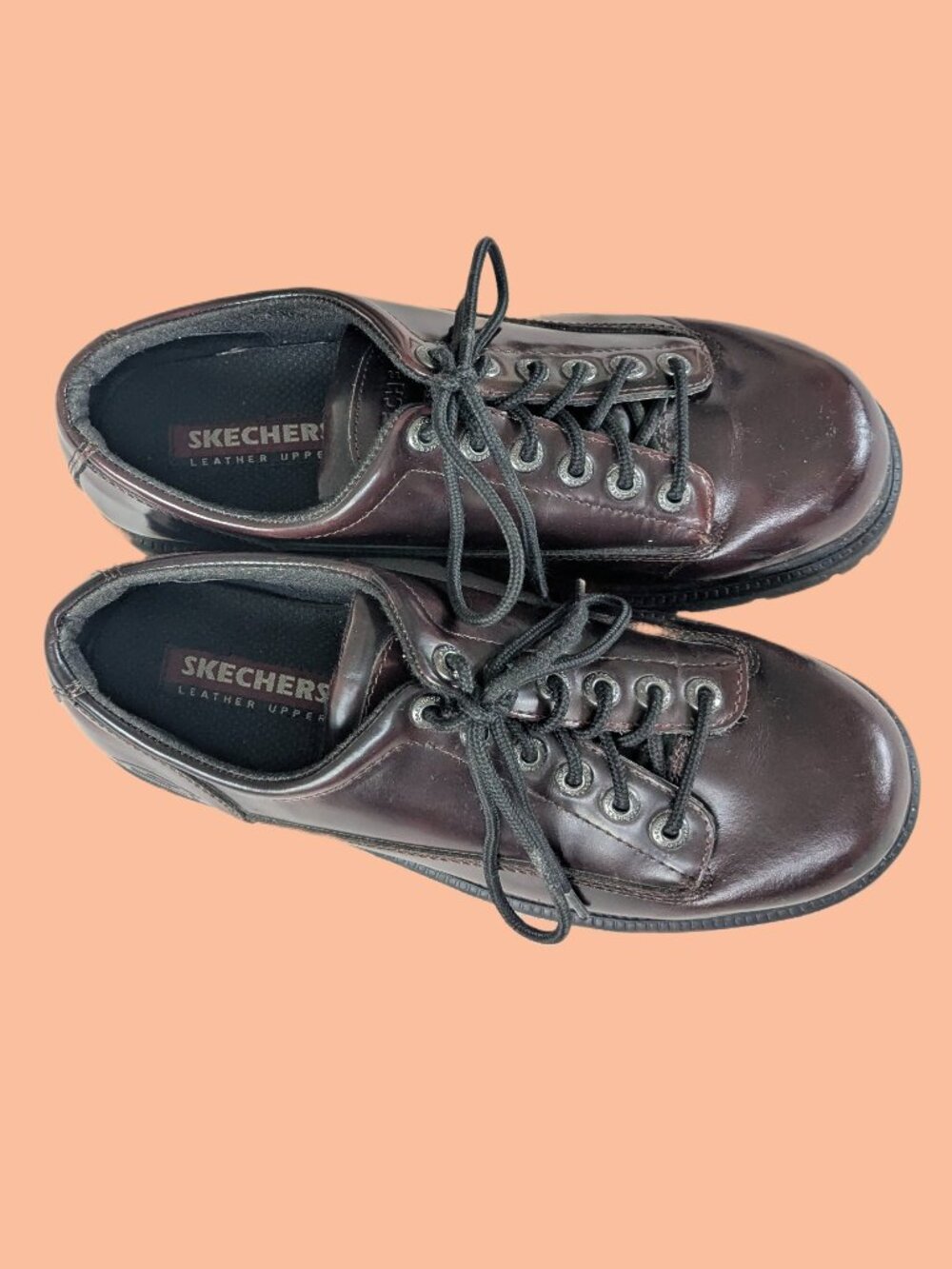 Rich Burgundy Leather Vintage Y2K Skechers Jammers platform oxfords - US Mens 12 - Picture 4 of 16